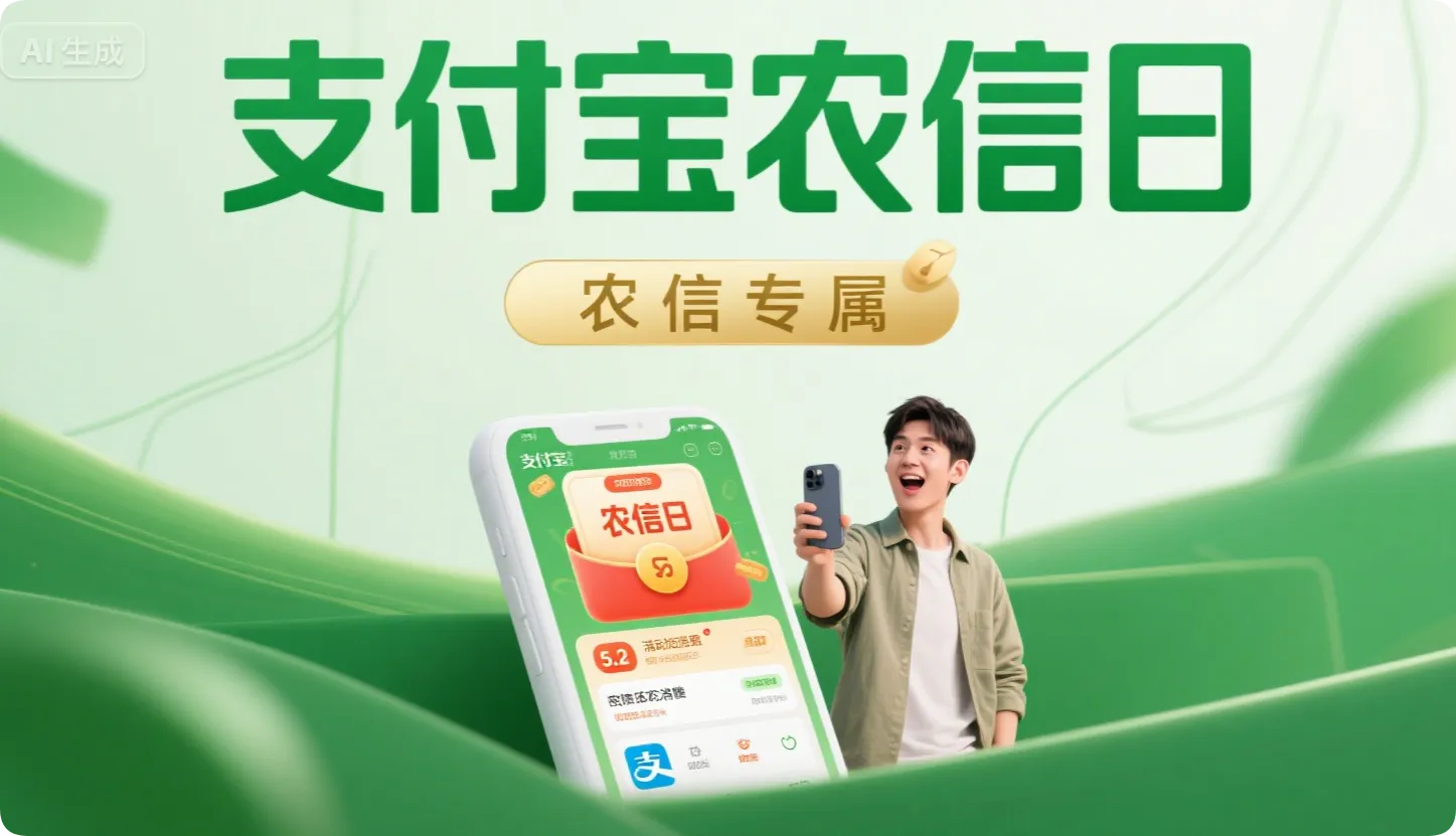 支付宝农信日福利！5.2元消费红包每月领，有农信的速来-黑猫博客