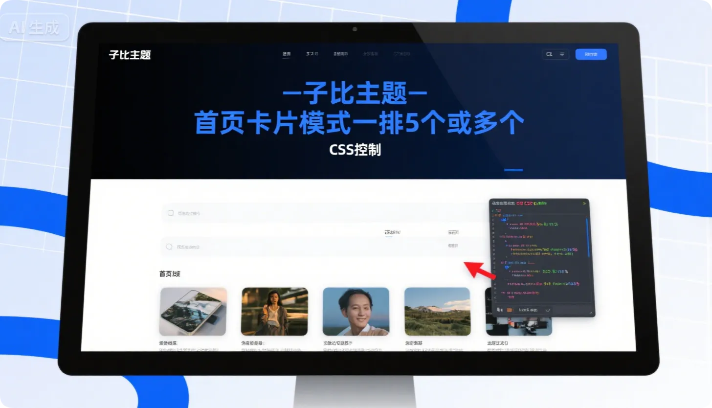 子比主题：首页卡片一排 5 个？自定义数量，CSS代码直接改！-黑猫博客