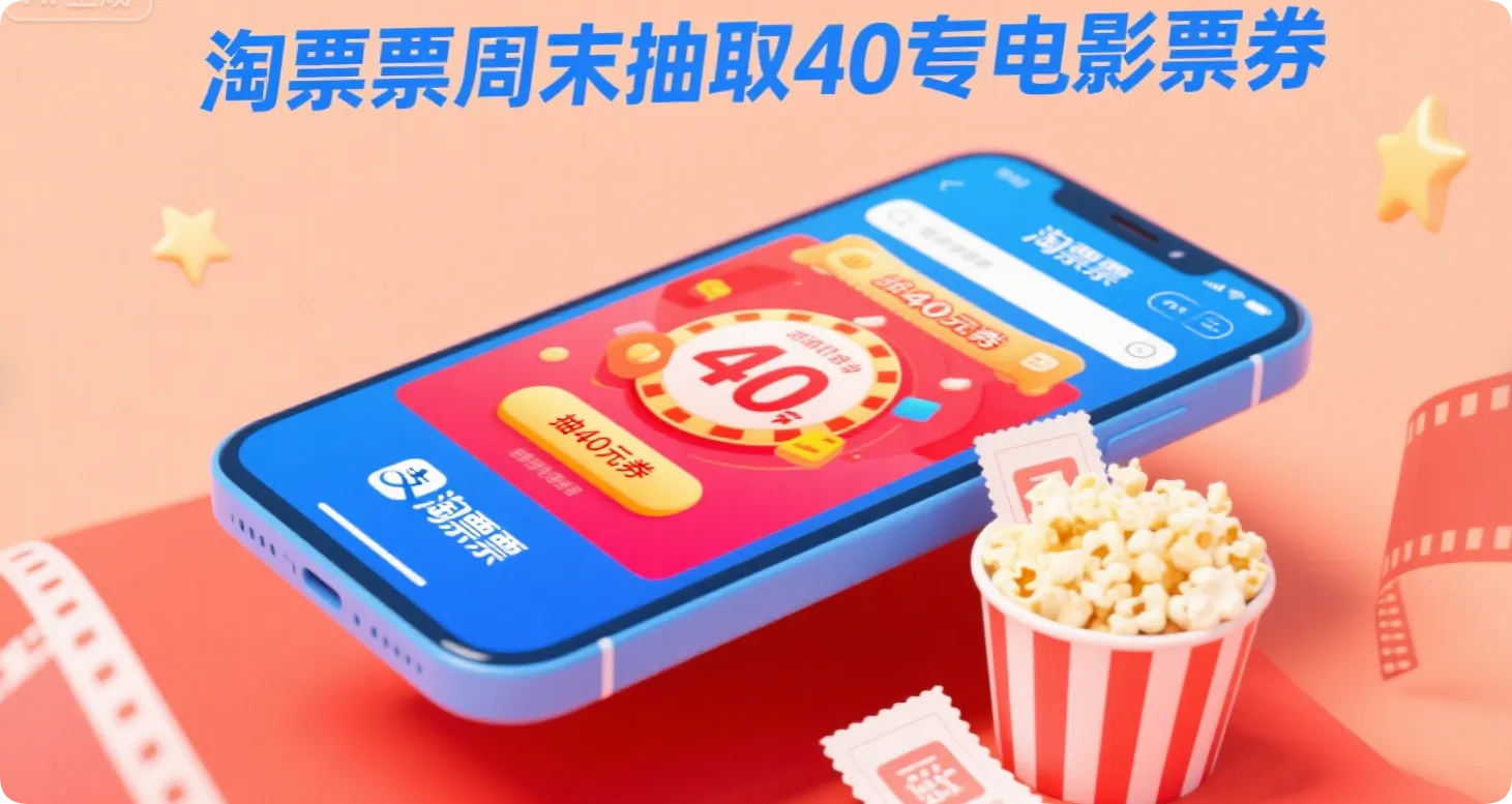 淘票票周末福利：抽40元电影票券！白嫖观影机会！-黑猫博客