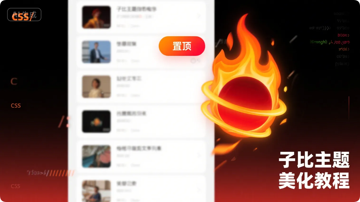 子比主题进阶美化：给置顶文章添加动态火焰小标-黑猫博客